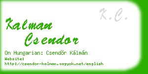 kalman csendor business card